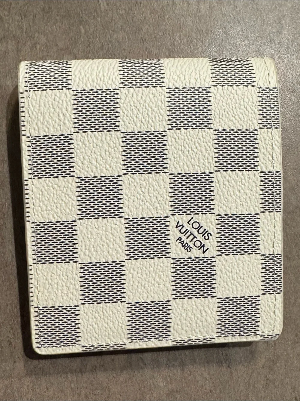 Louis Vuitton Damier Azur Small Square Check Wallet in Cream